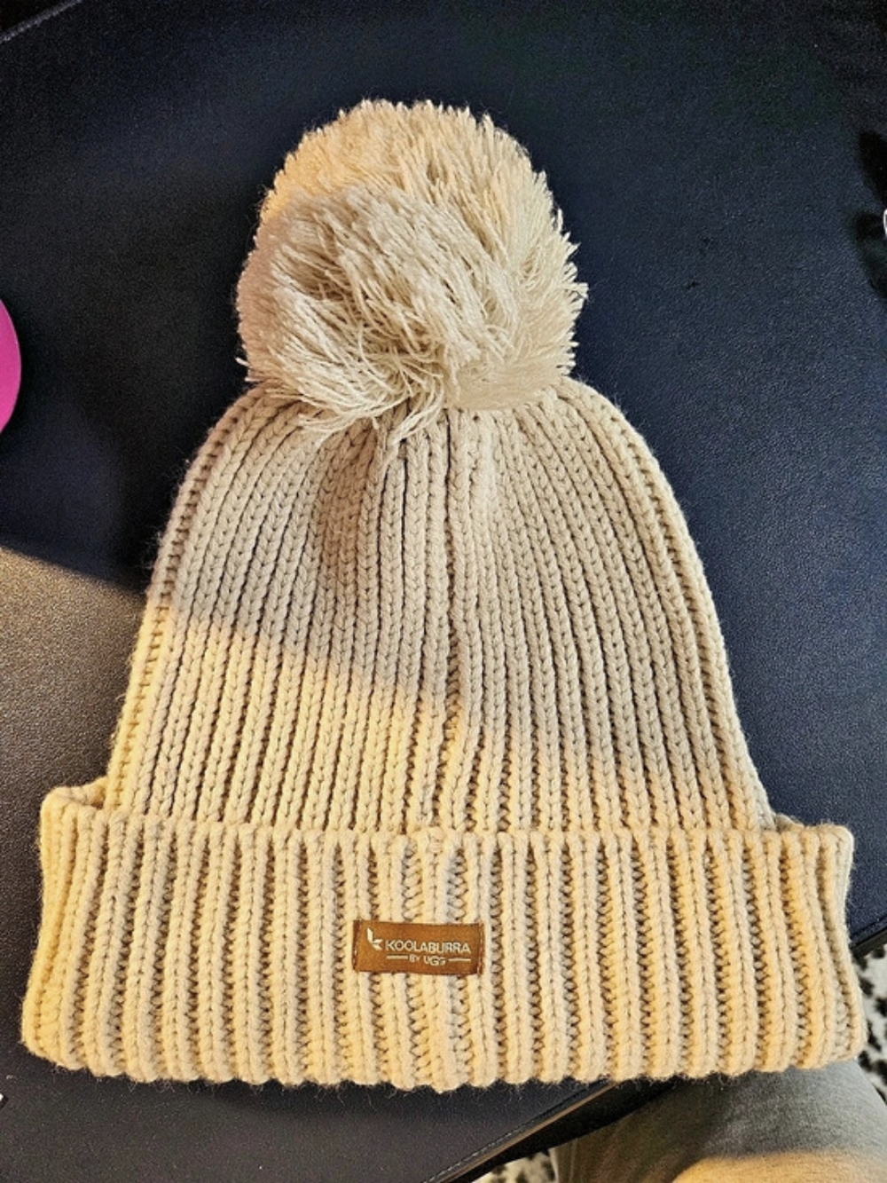 Koolaburra by UGG Ribbed Beanie with Pom Beige